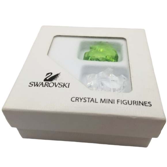 Swarovski Crystal Mini Figurines Christmas Tree Reindeer Holiday Green Clear - Picture 1 of 7